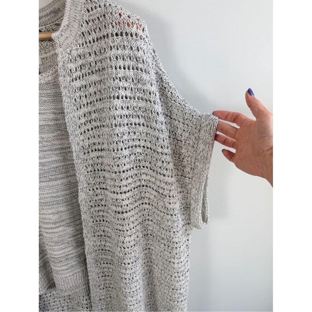 J.Jill Marled Open Knit Cardigan Tank Set XL Petite - Picture 3 of 10